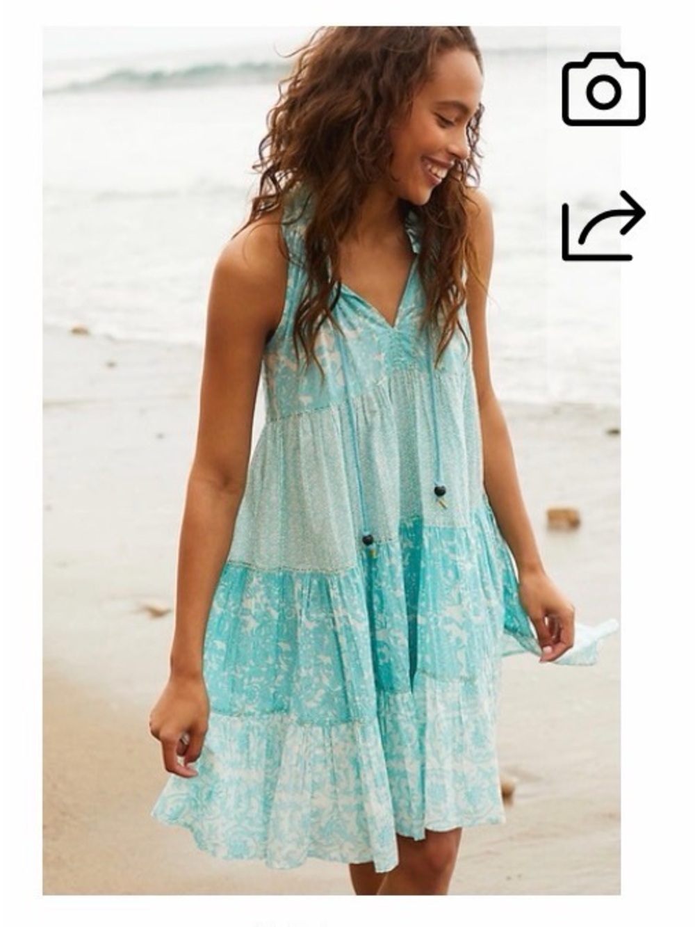 Ro’s Garden Sky Mini Dress in Blue. Size - L